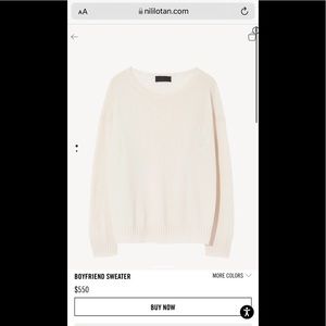 Nili Lotan Ivory Boyfriend Sweater! Excellent condition